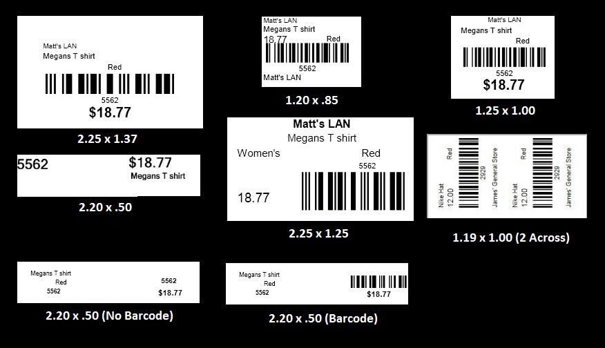 realtime pos barcode label samples