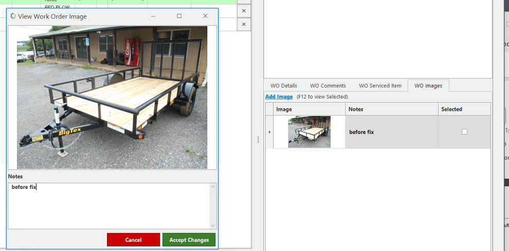 Realtime POS Work Order Item Images