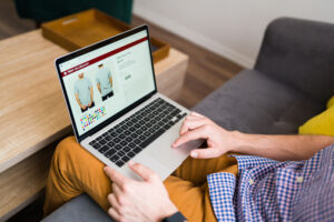 Man placing an order on an online shop